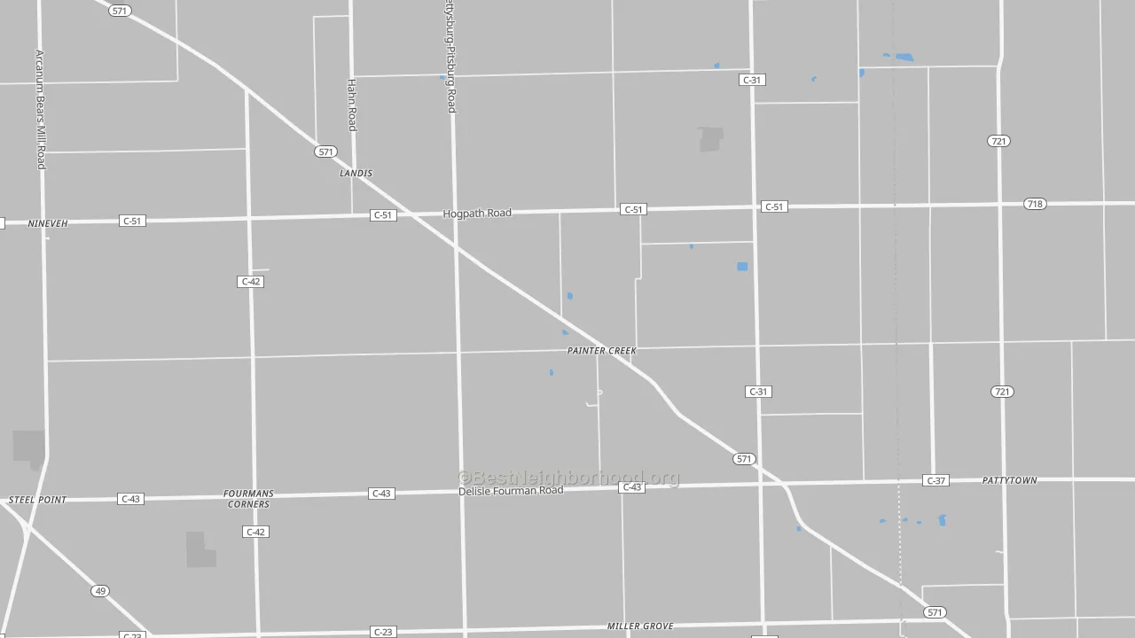 Bike Grade map of Painter Creek, OH
