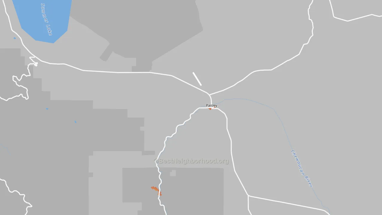 Bike Grade map of Paisley, OR
