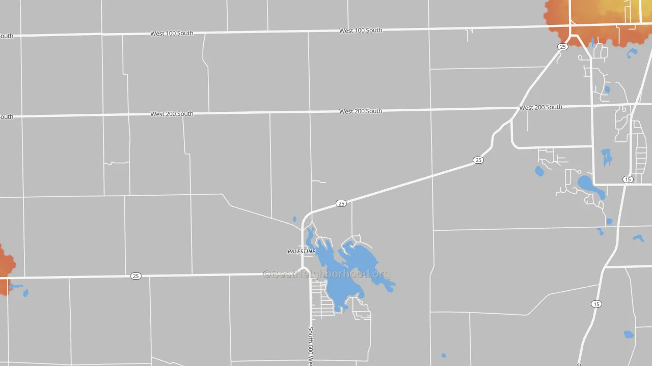 Bike Grade map of Palestine, IN