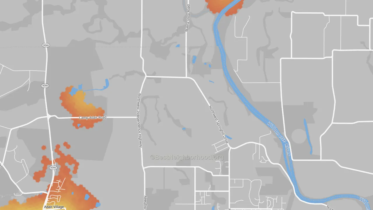 Bike Grade map of Palestine, OR