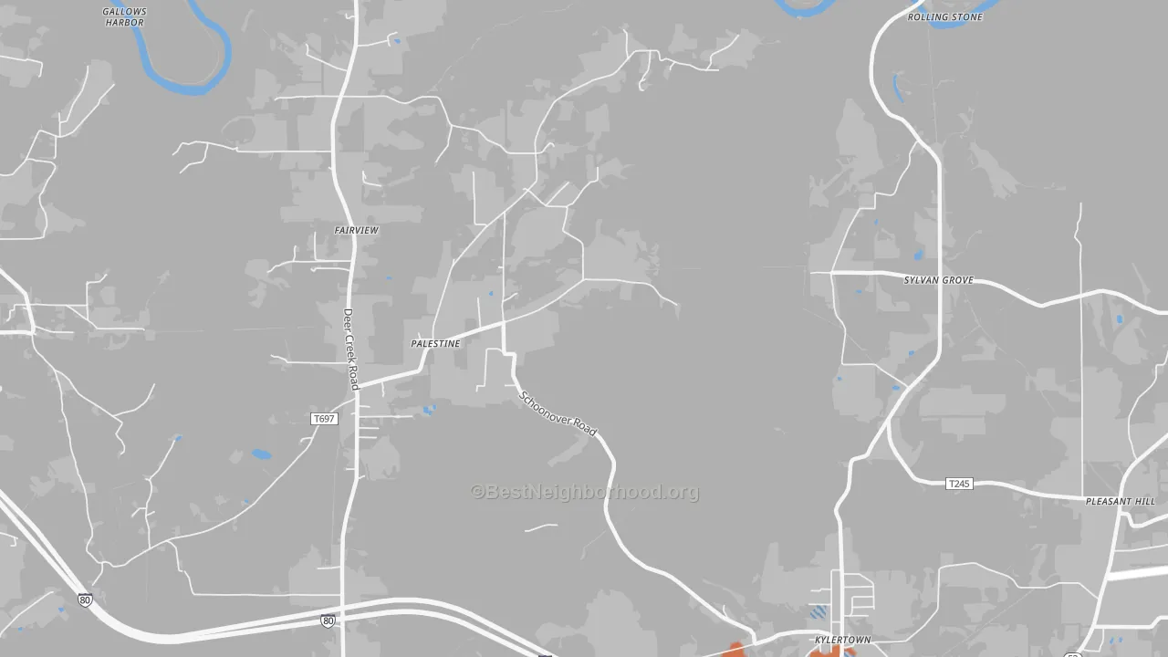 Bike Grade map of Palestine, PA
