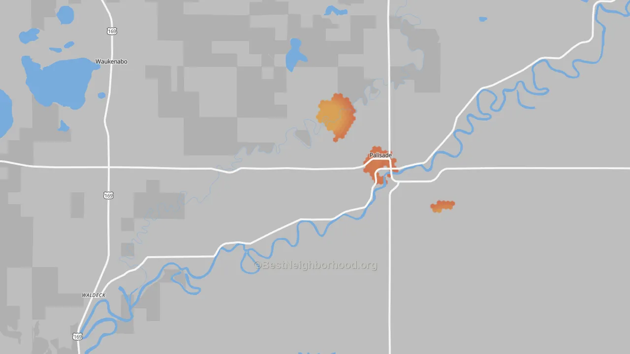 Bike Grade map of Palisade, MN