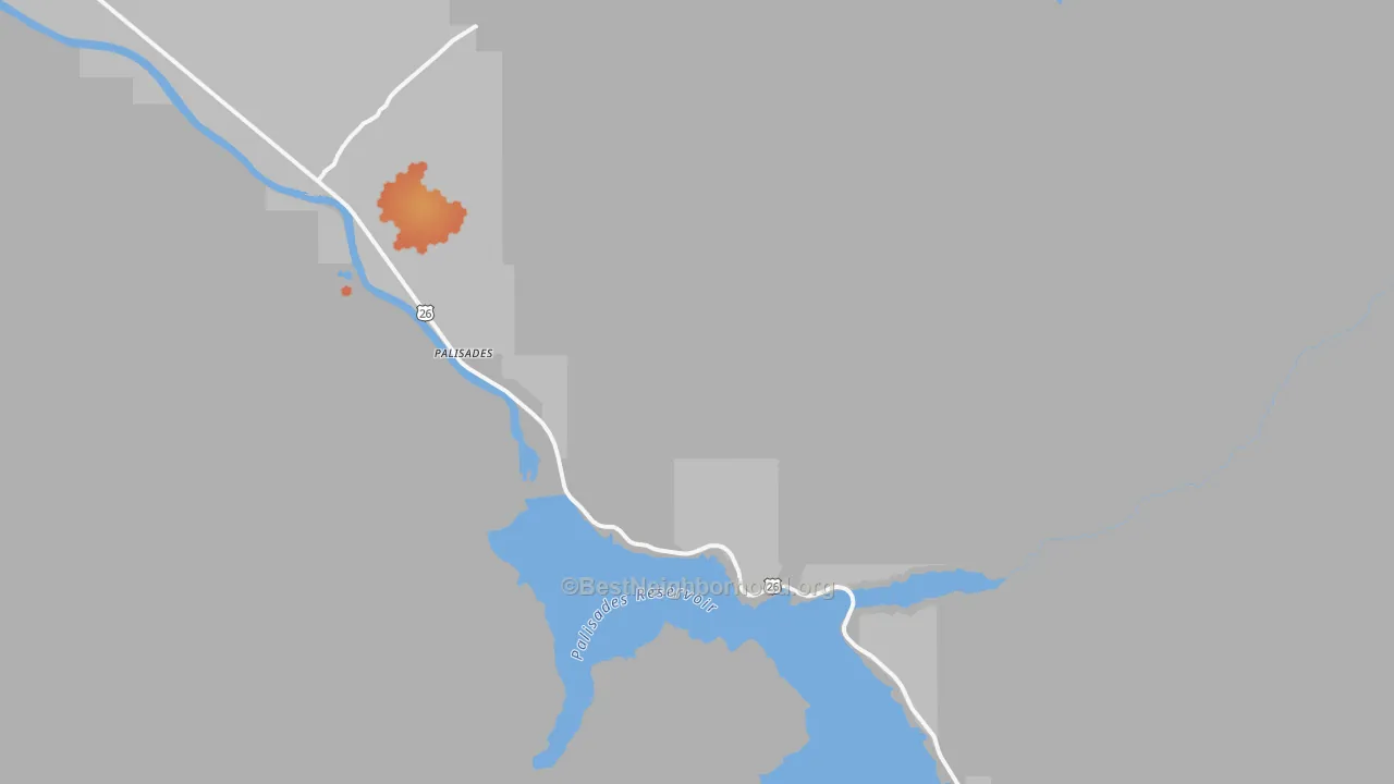 Bike Grade map of Palisades, ID