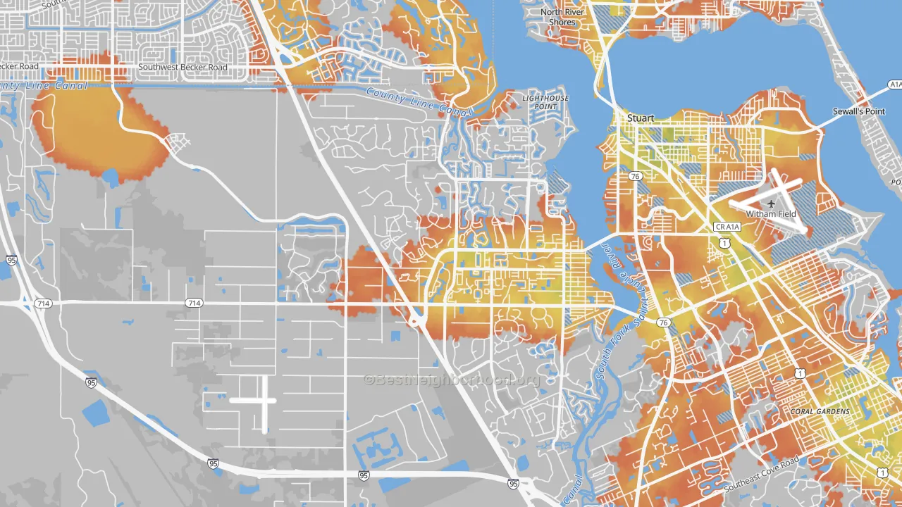 Bike Grade map of Palm City, FL