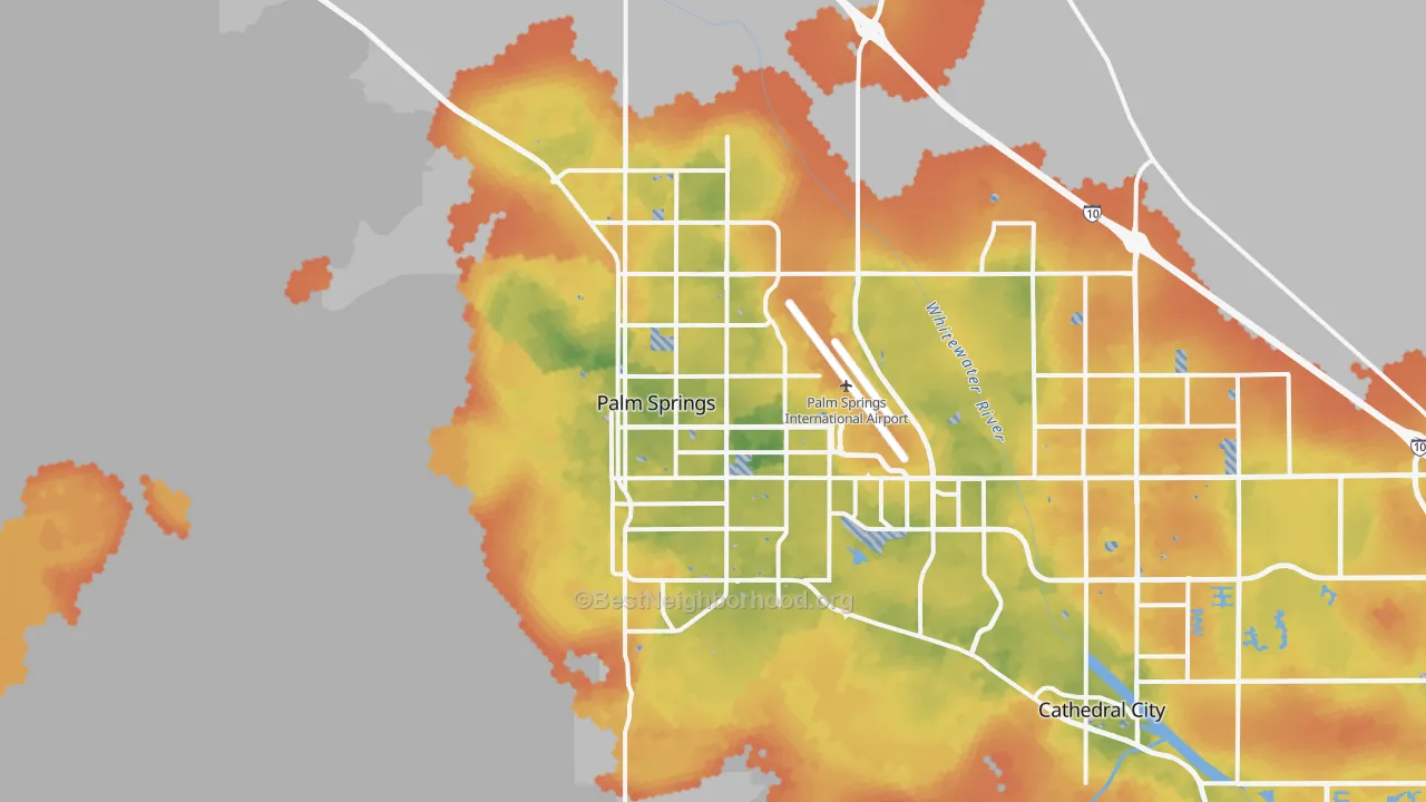 Bike Grade map of Palm Springs, CA
