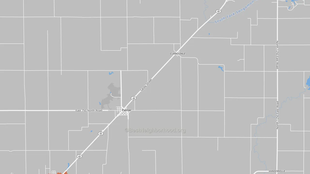 Bike Grade map of Palmer, IL