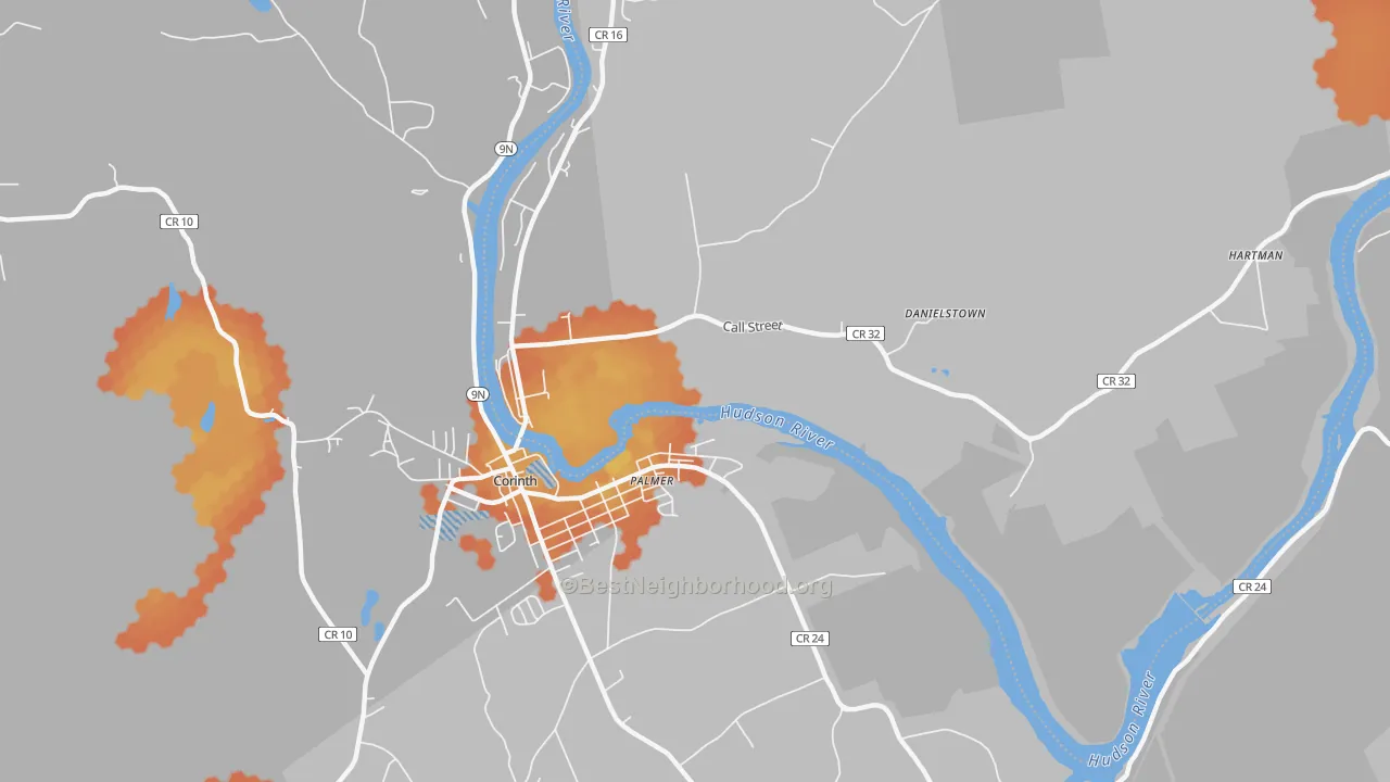 Bike Grade map of Palmer, NY