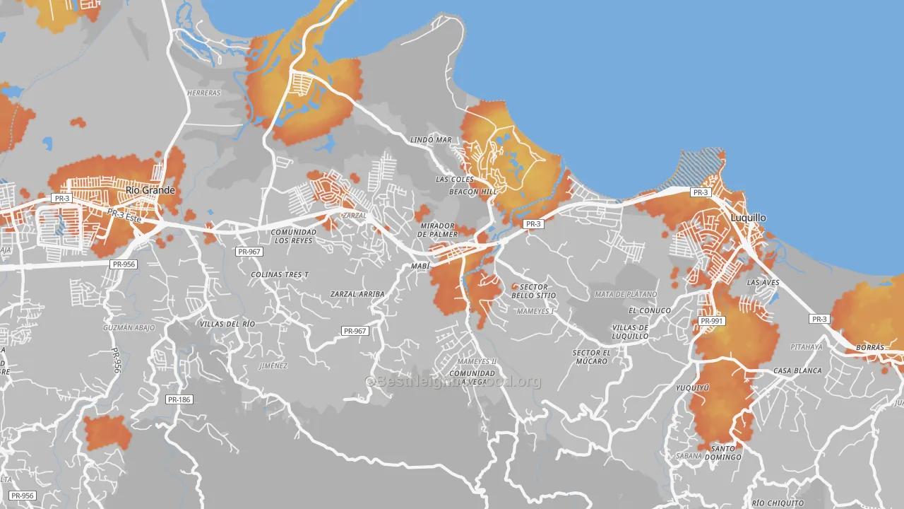 Bike Grade map of Palmer, PR