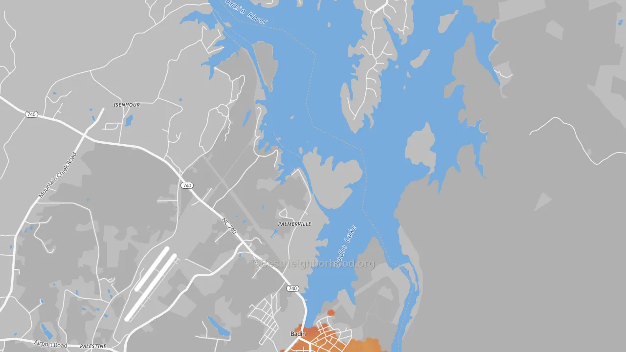 Bike Grade map of Palmerville, NC