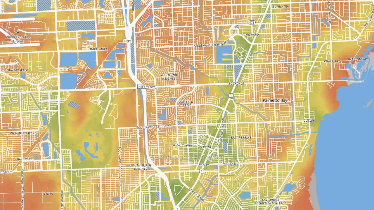 Bike Grade map of Palmetto Estates, FL
