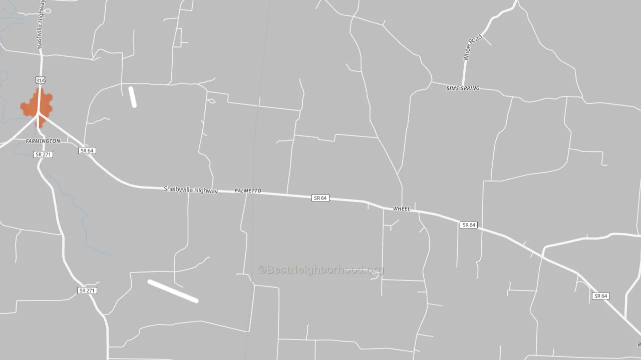 Bike Grade map of Palmetto, TN