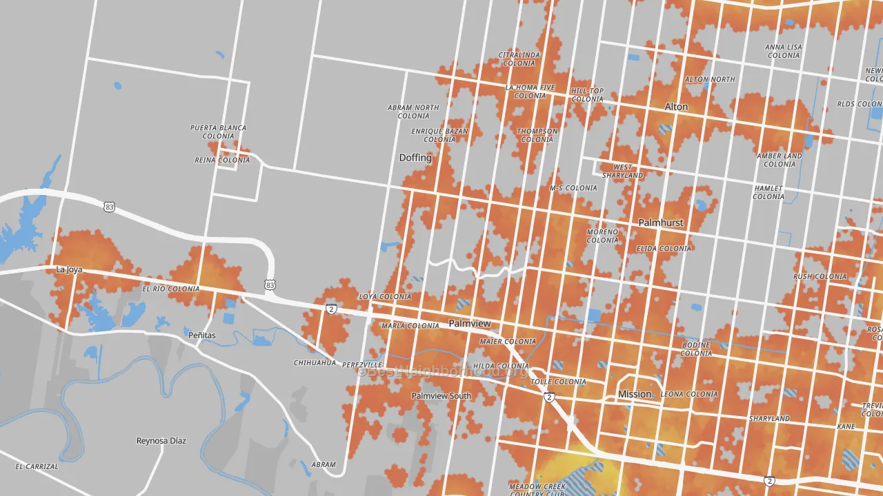 Bike Grade map of Palmview, TX