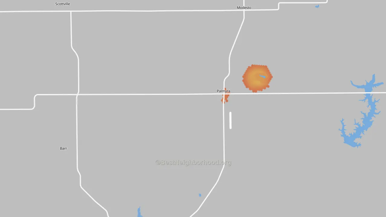 Bike Grade map of Palmyra, IL