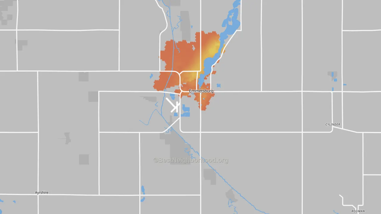 Bike Grade map of Palo Alto County, IA