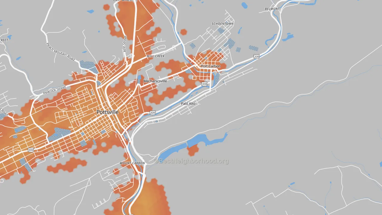 Bike Grade map of Palo Alto, PA