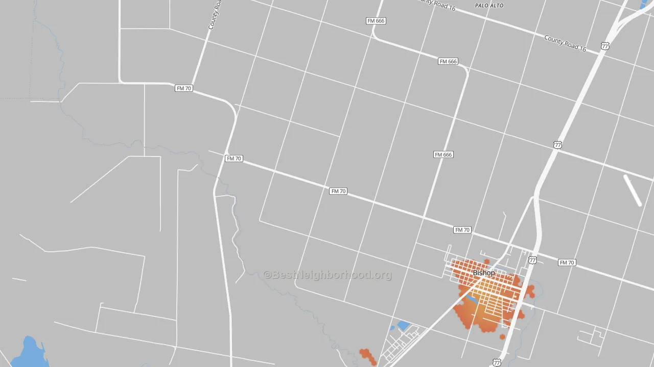 Bike Grade map of Palo Alto, TX