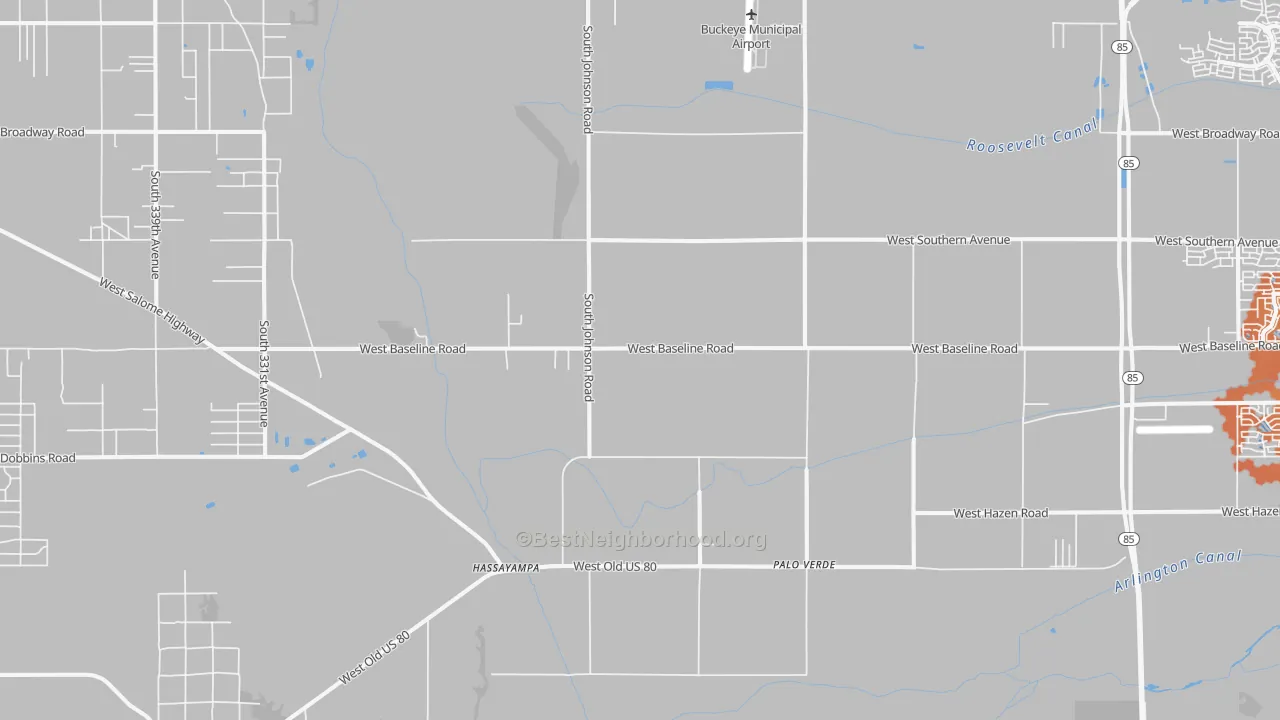 Bike Grade map of Palo Verde, AZ