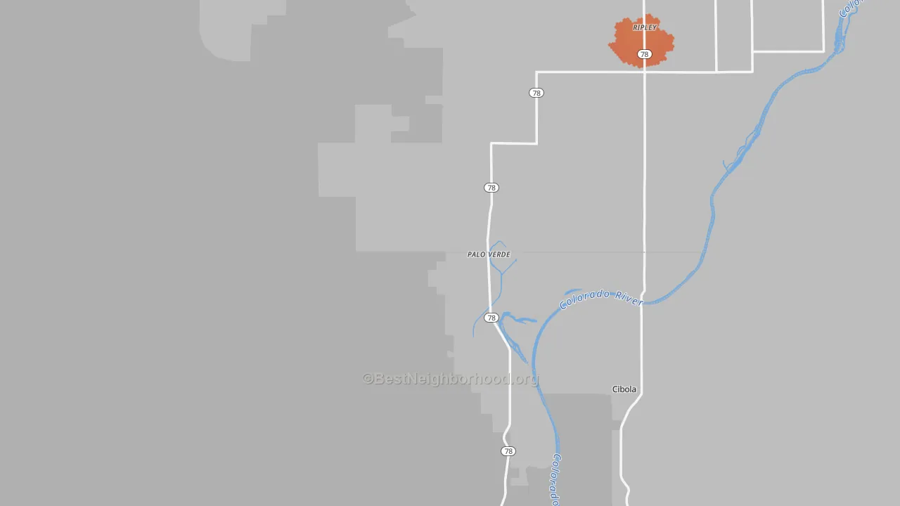 Bike Grade map of Palo Verde, CA