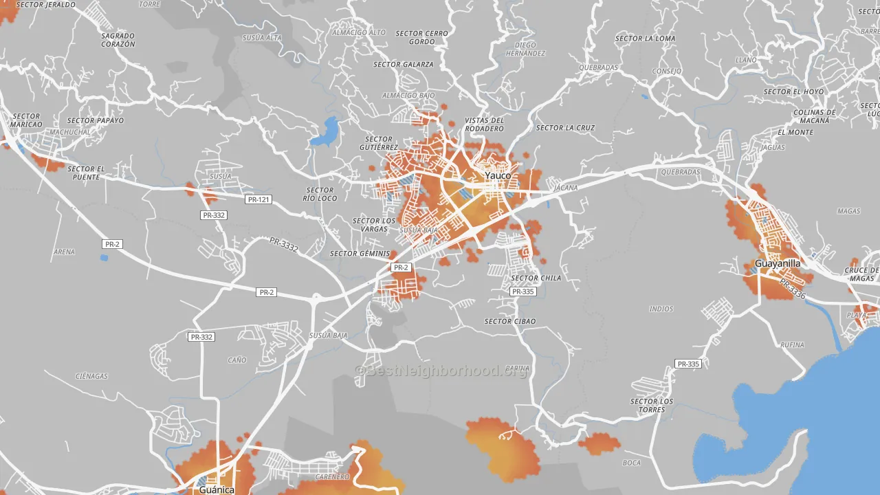 Bike Grade map of Palomas, PR