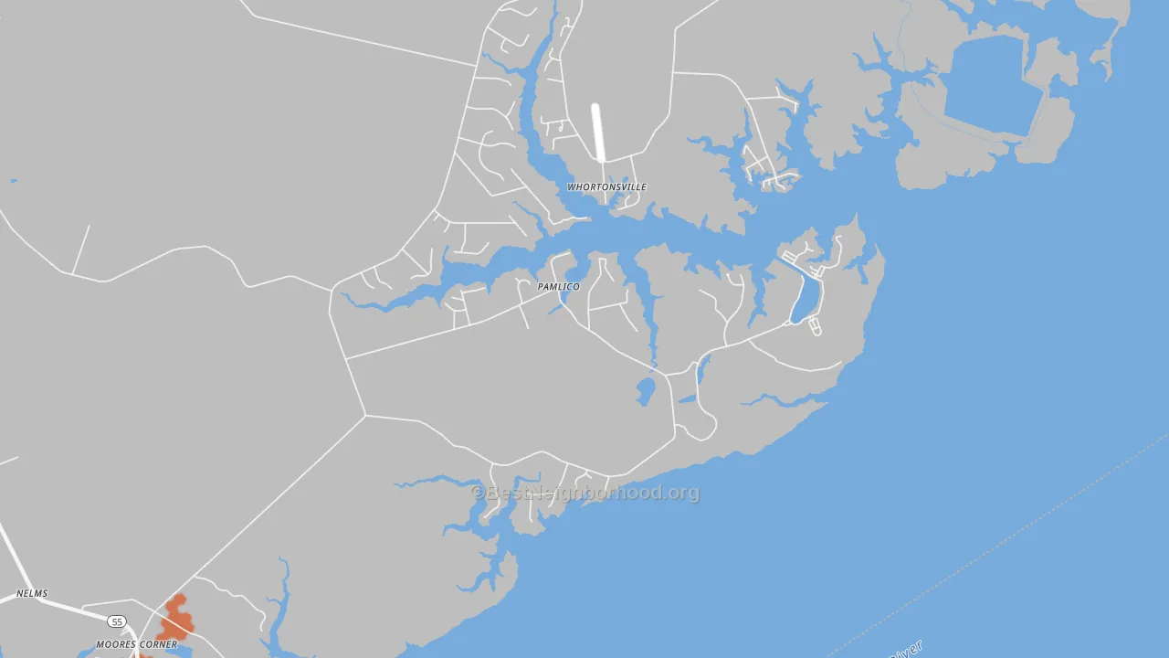 Bike Grade map of Pamlico, NC
