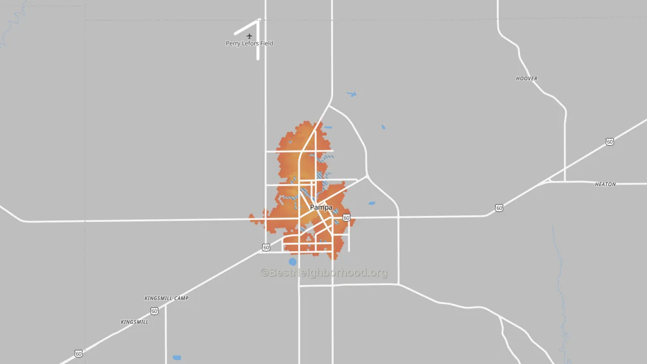 Bike Grade map of Pampa, TX
