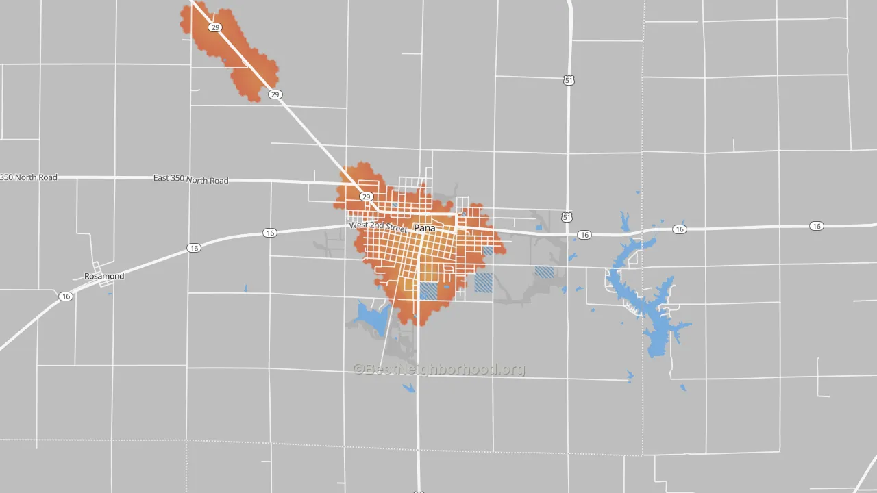 Bike Grade map of Pana, IL