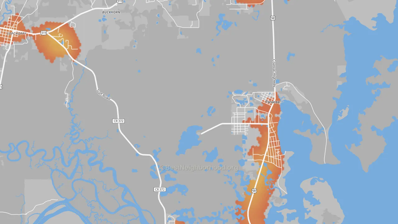 Bike Grade map of Panacea Park, FL