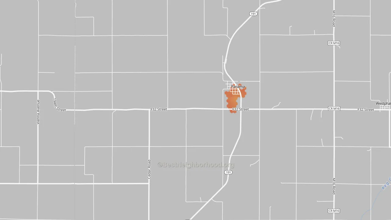 Bike Grade map of Panama, IA