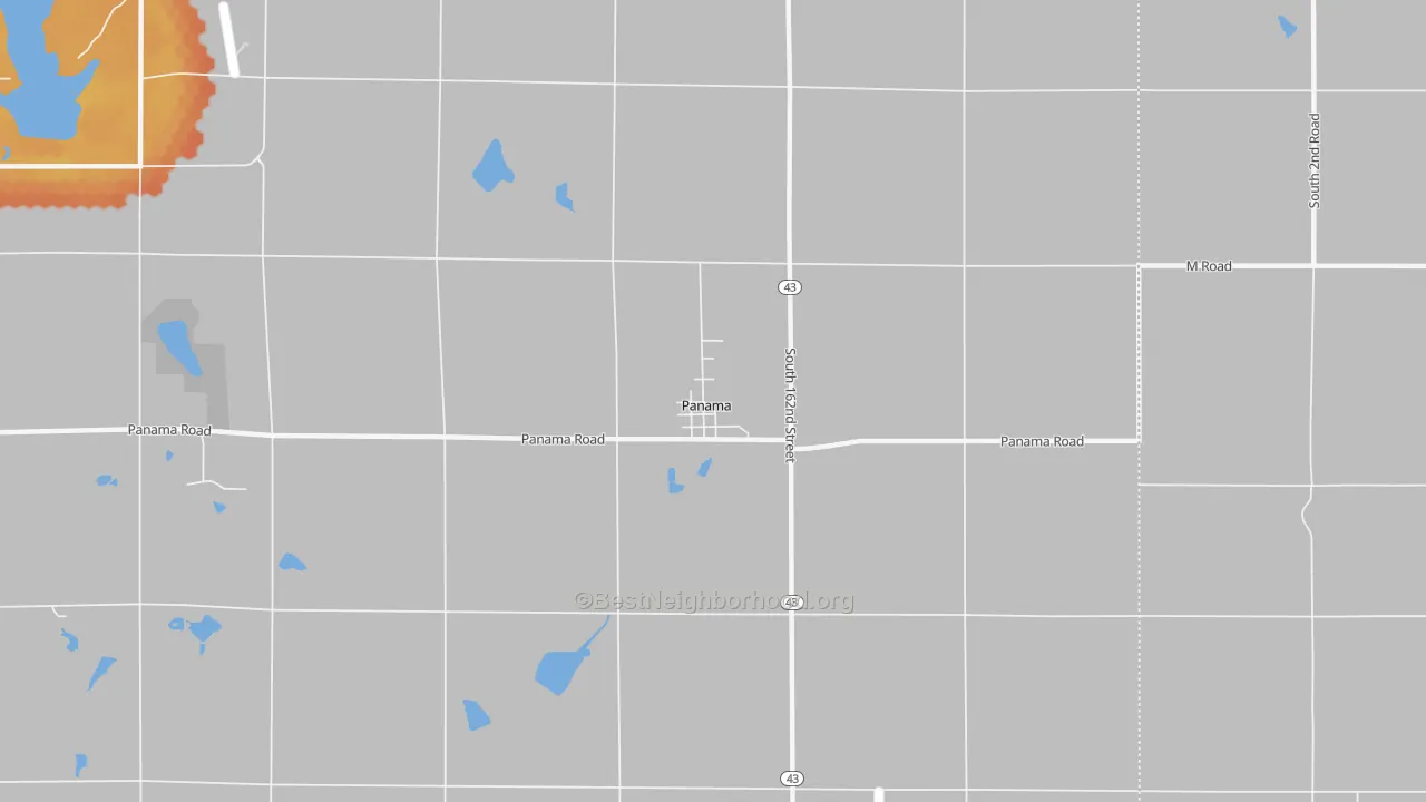 Bike Grade map of Panama, NE