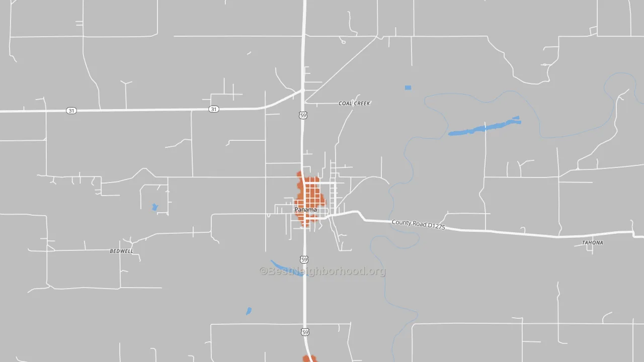 Bike Grade map of Panama, OK