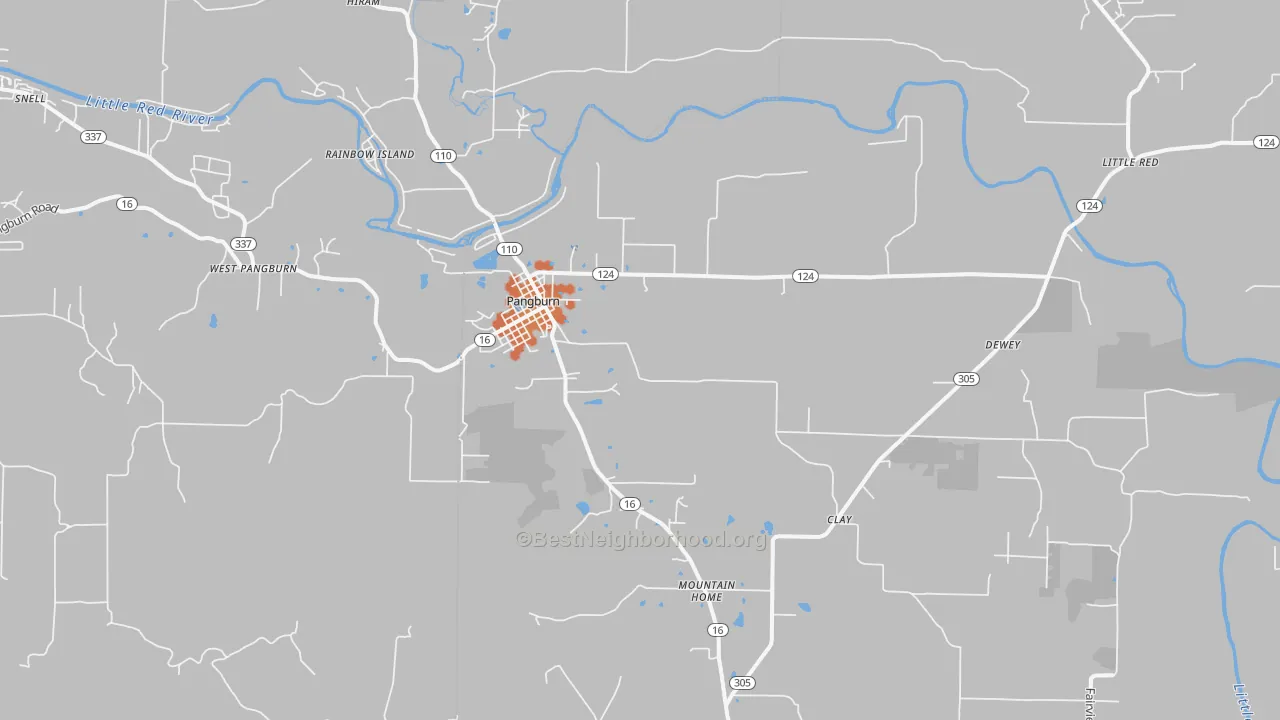 Bike Grade map of Pangburn, AR