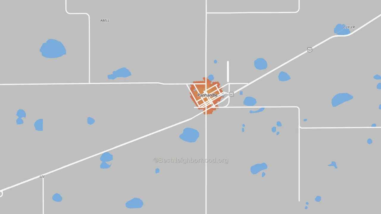 Bike Grade map of Panhandle, TX