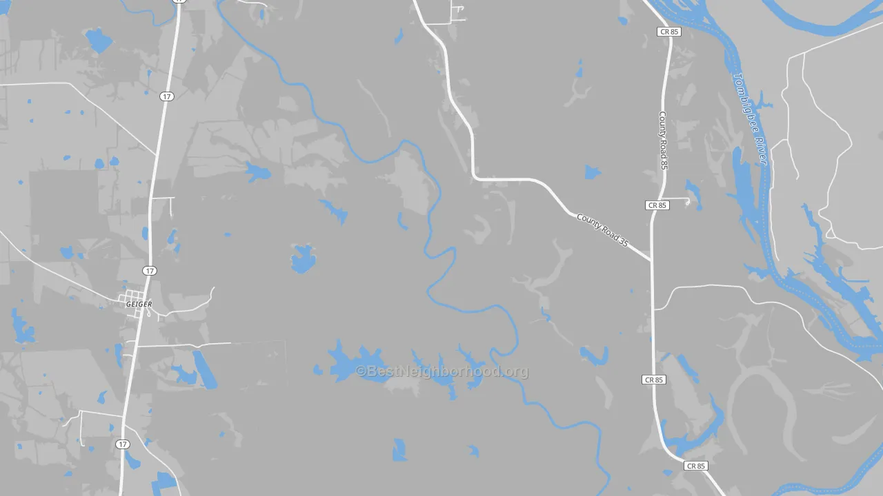 Bike Grade map of Panola, AL