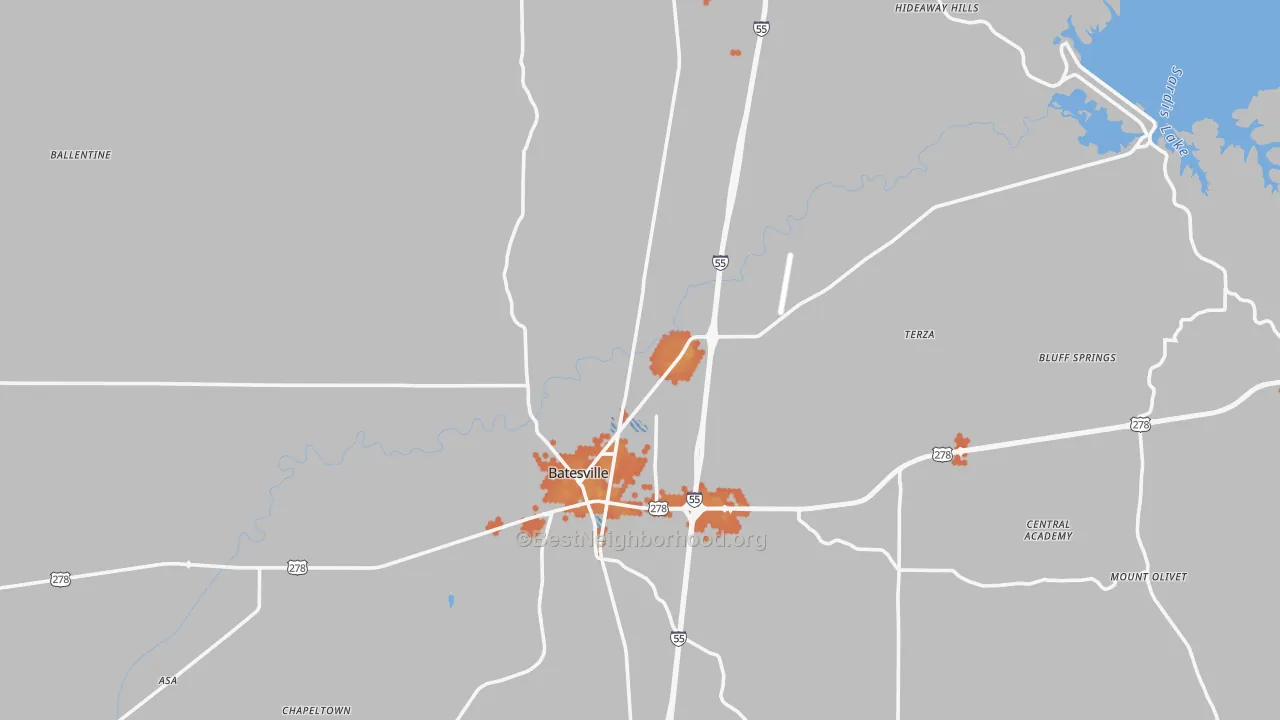 Bike Grade map of Panola County, MS