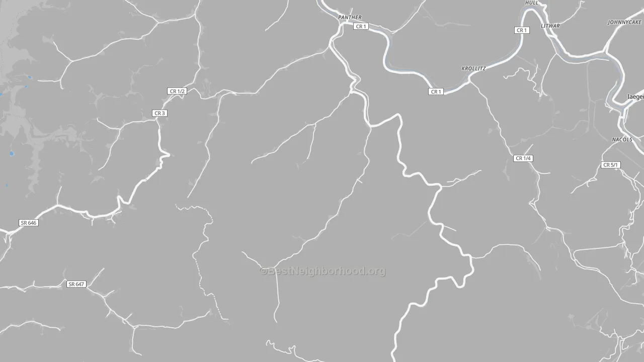 Bike Grade map of Panther, WV
