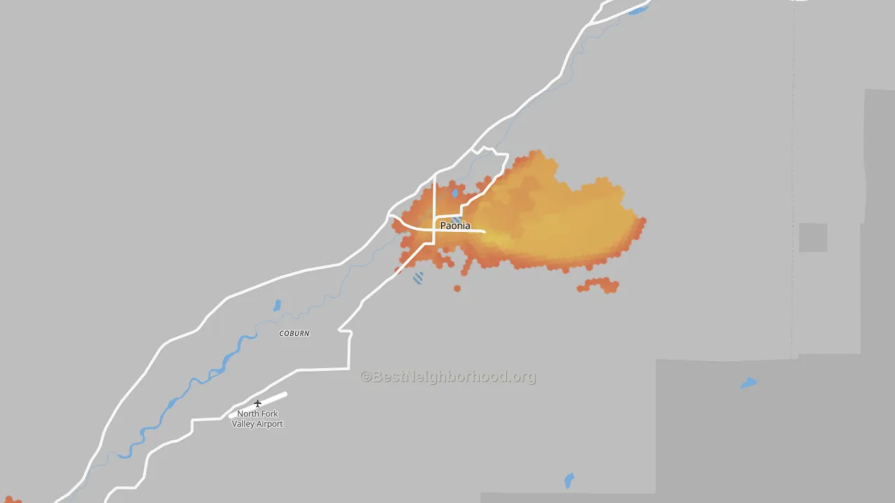 Bike Grade map of Paonia, CO