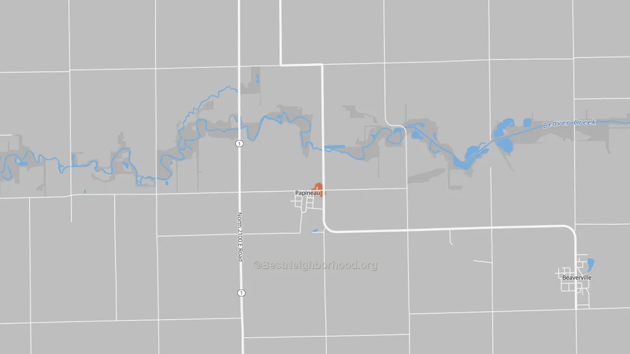 Bike Grade map of Papineau, IL