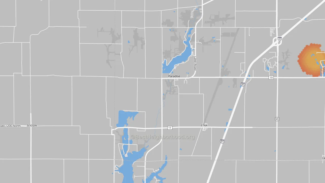 Bike Grade map of Paradise, IL