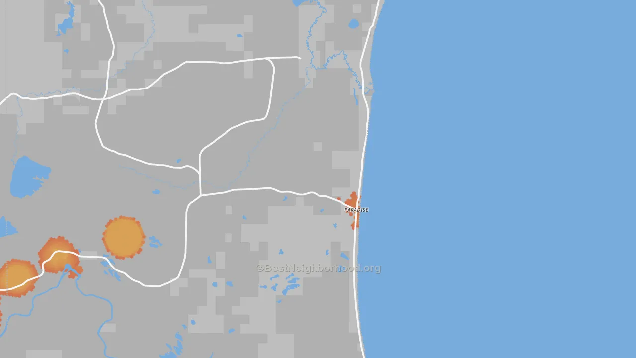 Bike Grade map of Paradise, MI