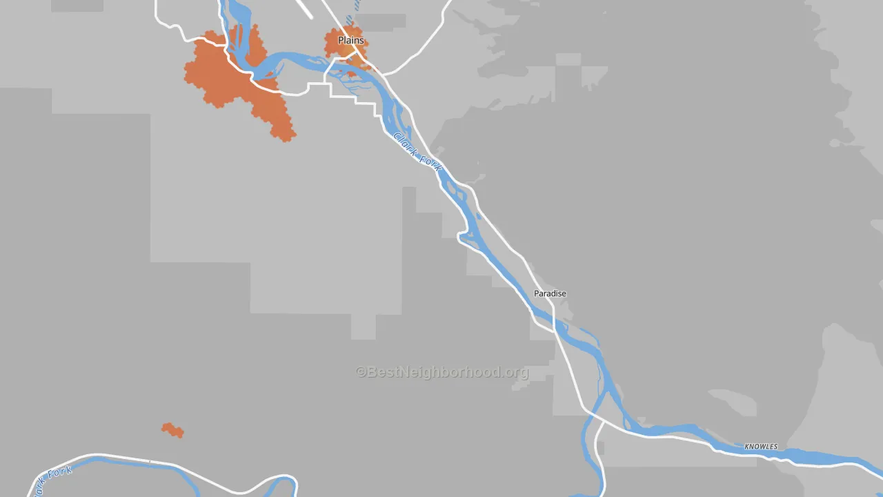 Bike Grade map of Paradise, MT