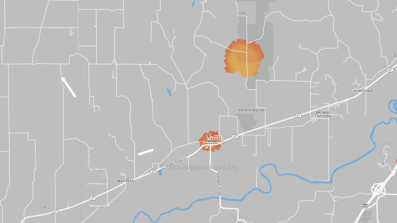 Bike Grade map of Paragon, IN