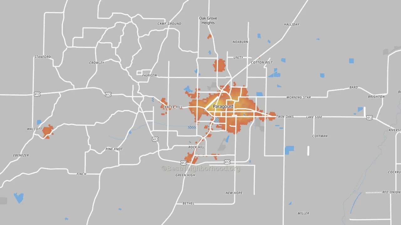Bike Grade map of Paragould, AR