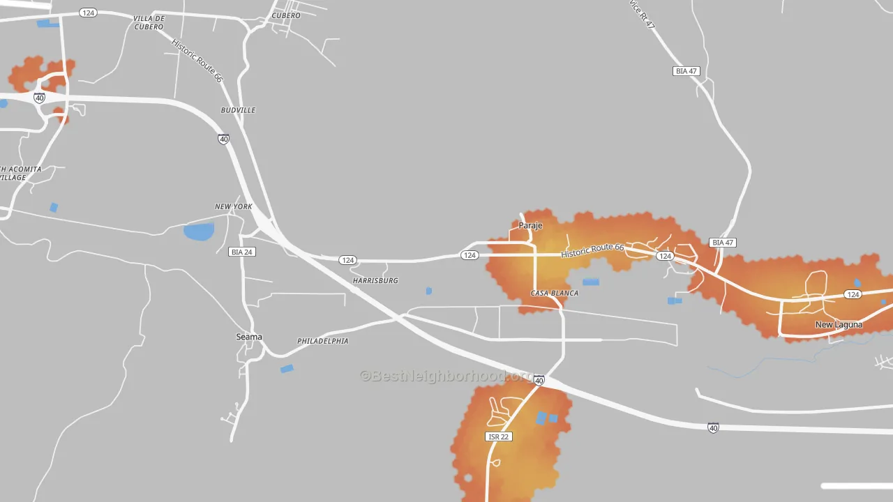 Bike Grade map of Paraje, NM