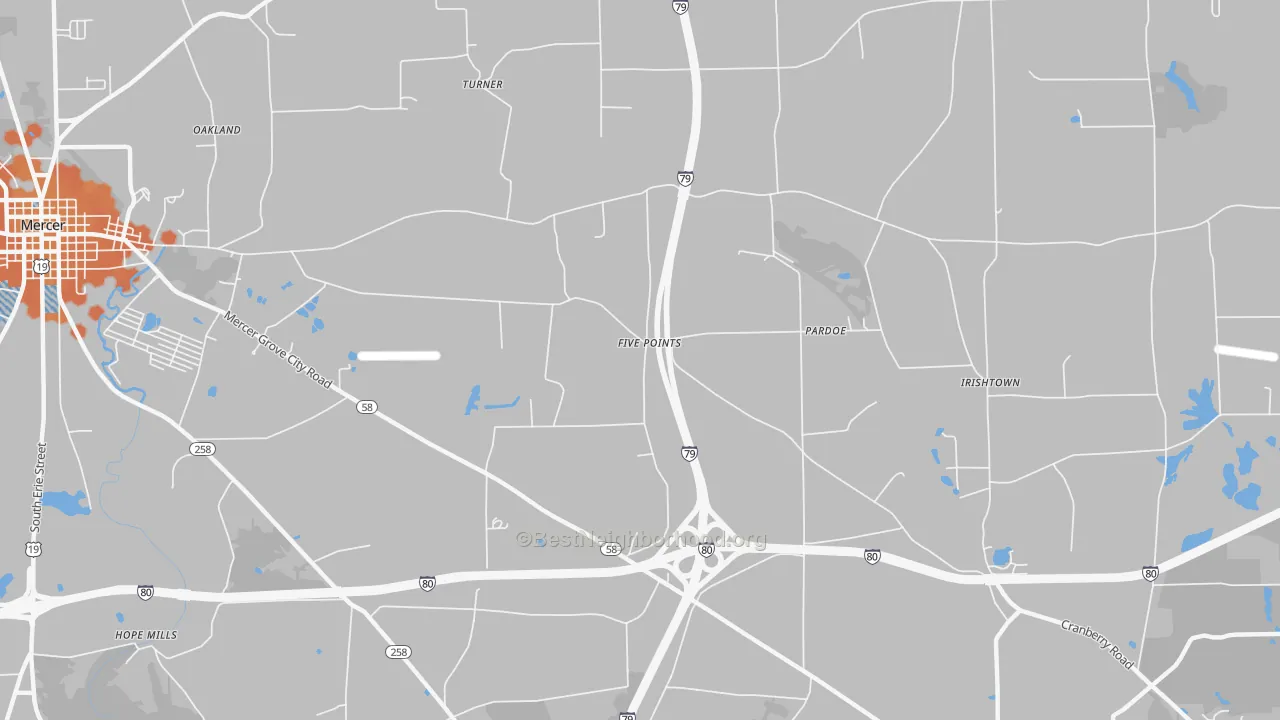 Bike Grade map of Pardoe, PA