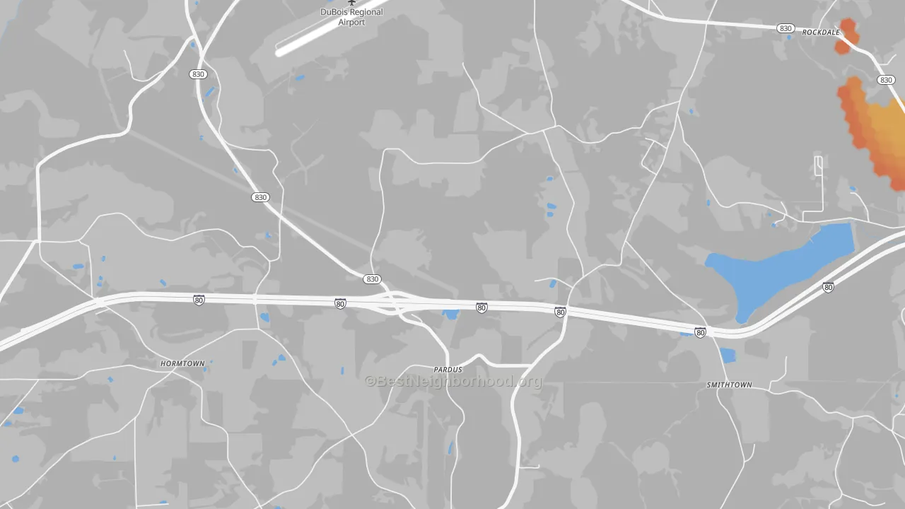 Bike Grade map of Pardus, PA