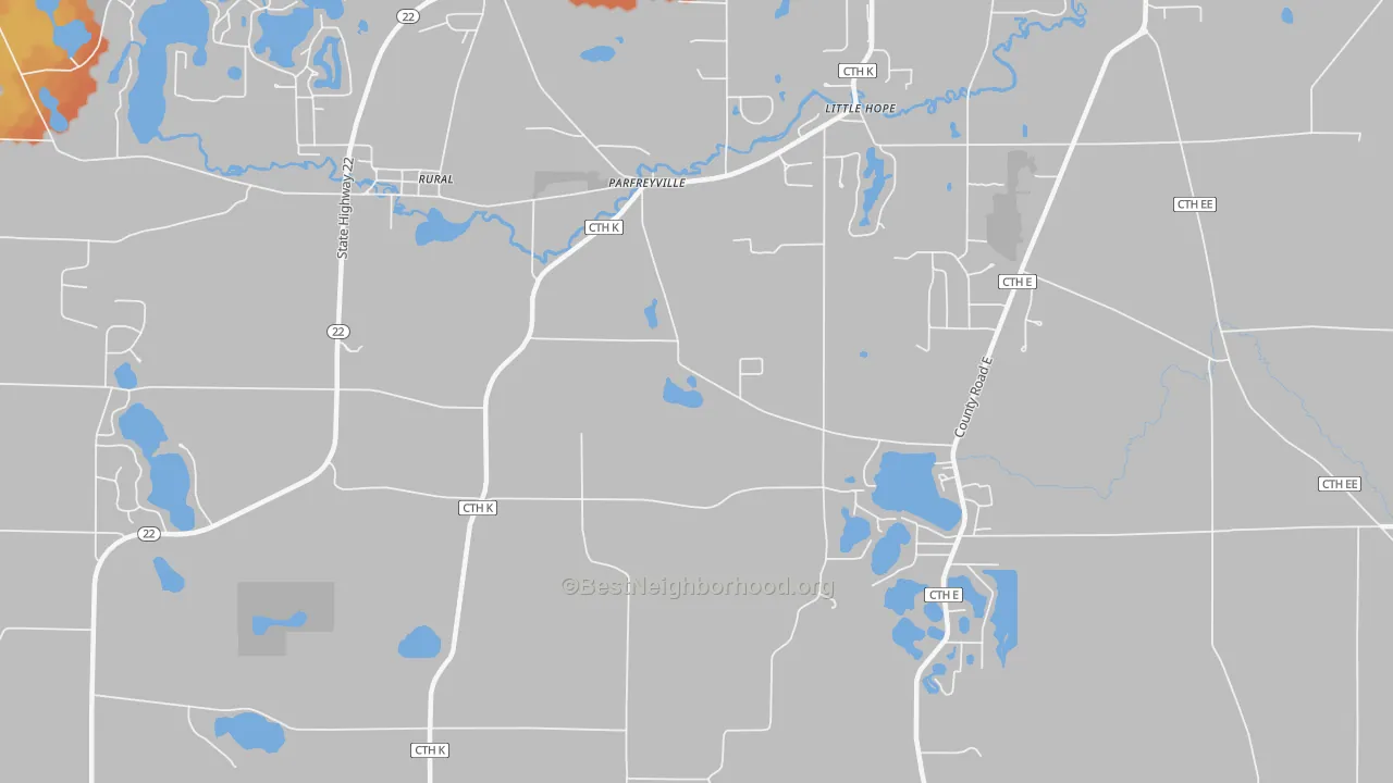 Bike Grade map of Parfreyville, WI