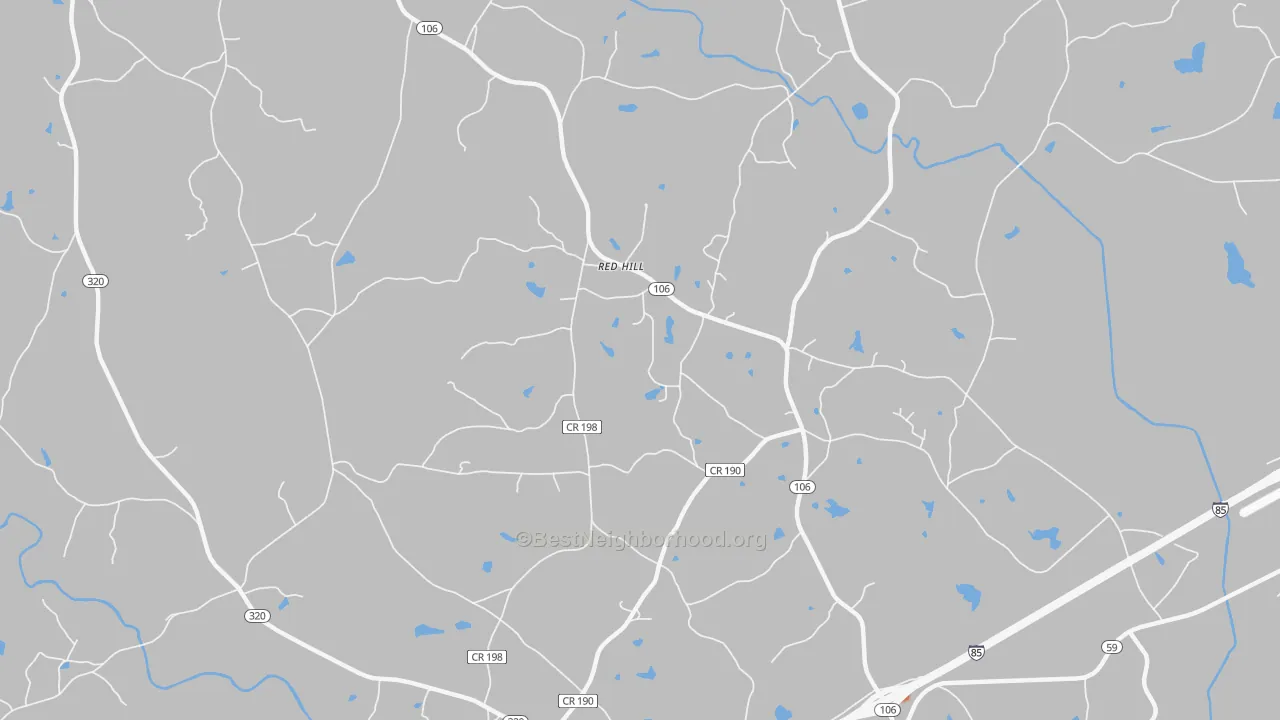 Bike Grade map of Parhams, GA