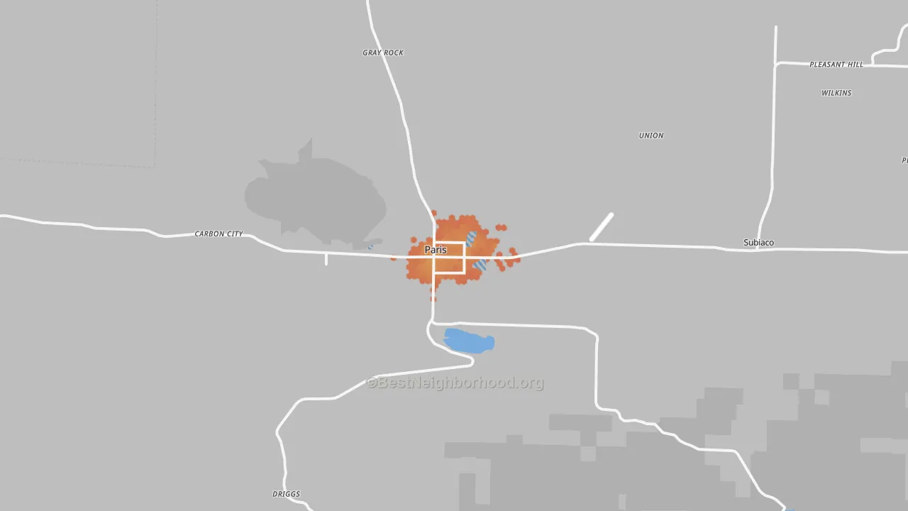 Bike Grade map of Paris, AR