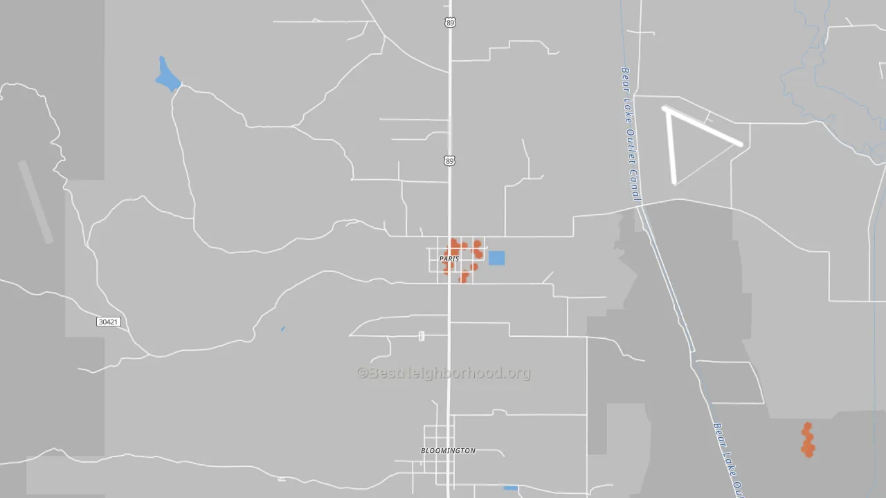 Bike Grade map of Paris, ID