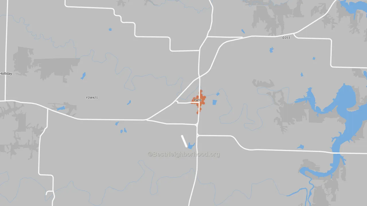 Bike Grade map of Paris, MO
